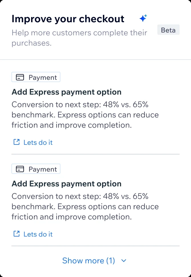 Version 3: tag, title, benchmark and reasoning in one paragraph, a text link, items separated by lines